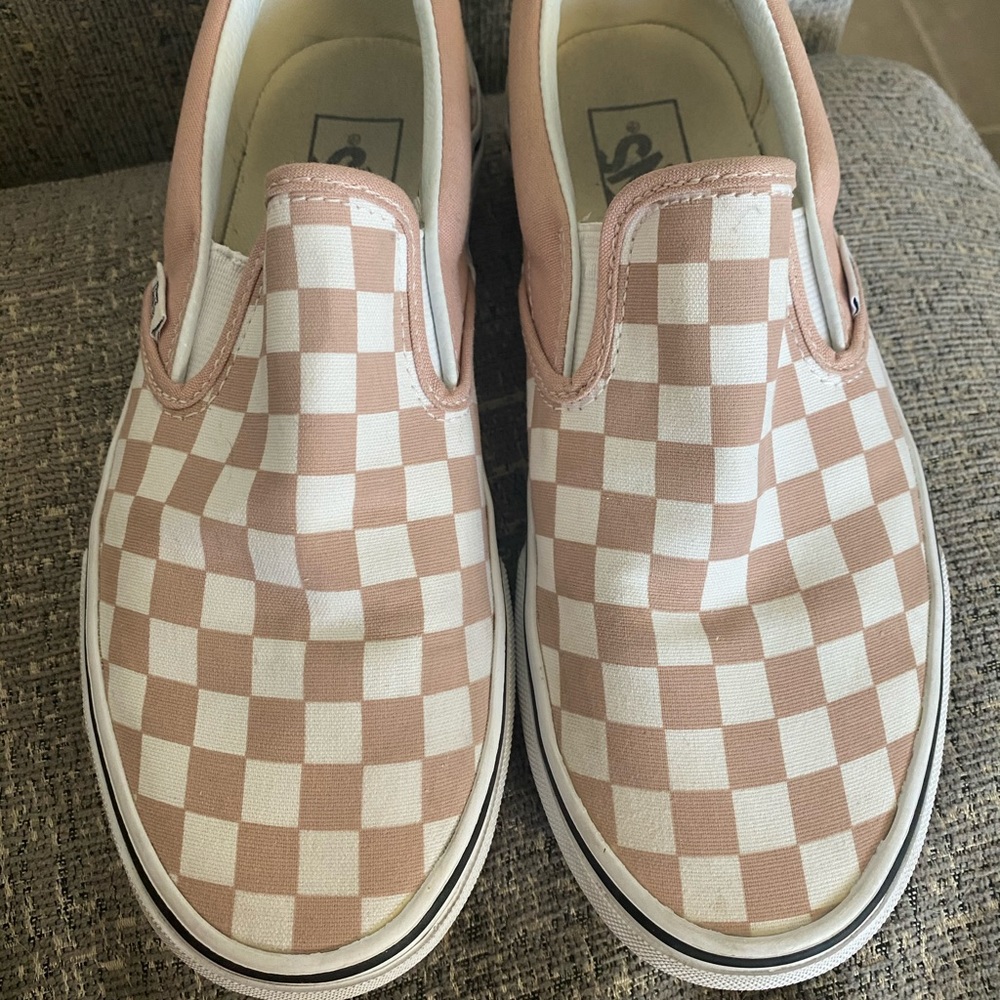 Pink checkered vans